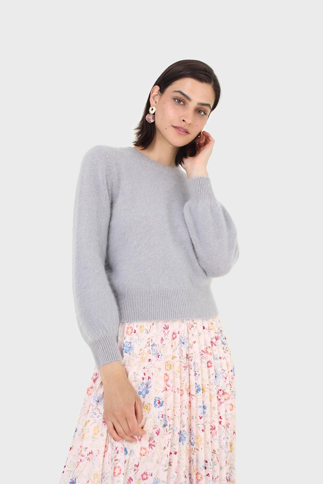 Grey balloon sleeve angora jumper_6