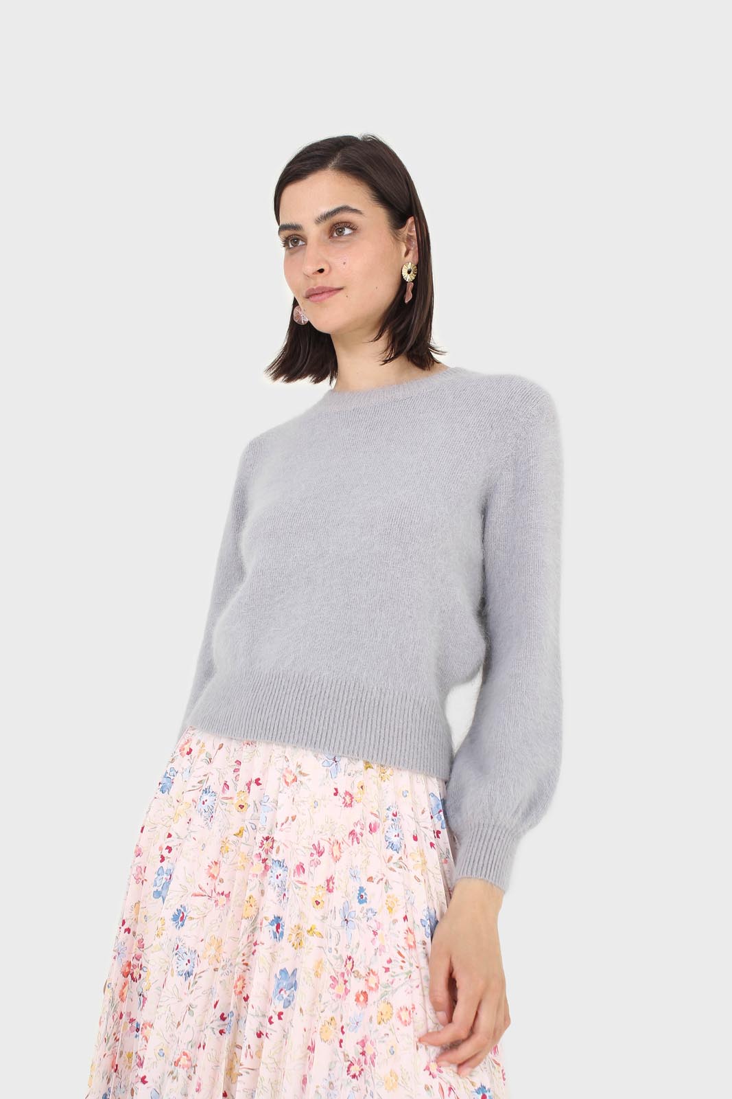 Grey balloon sleeve angora jumper_7