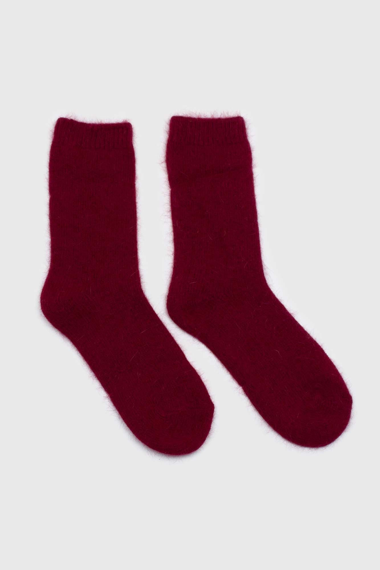 Burgundy angora smooth socks_4