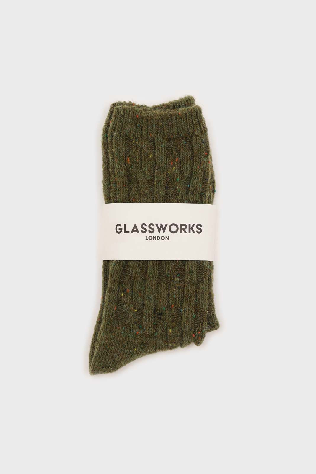 Khaki rainbow fleck thick socks_3