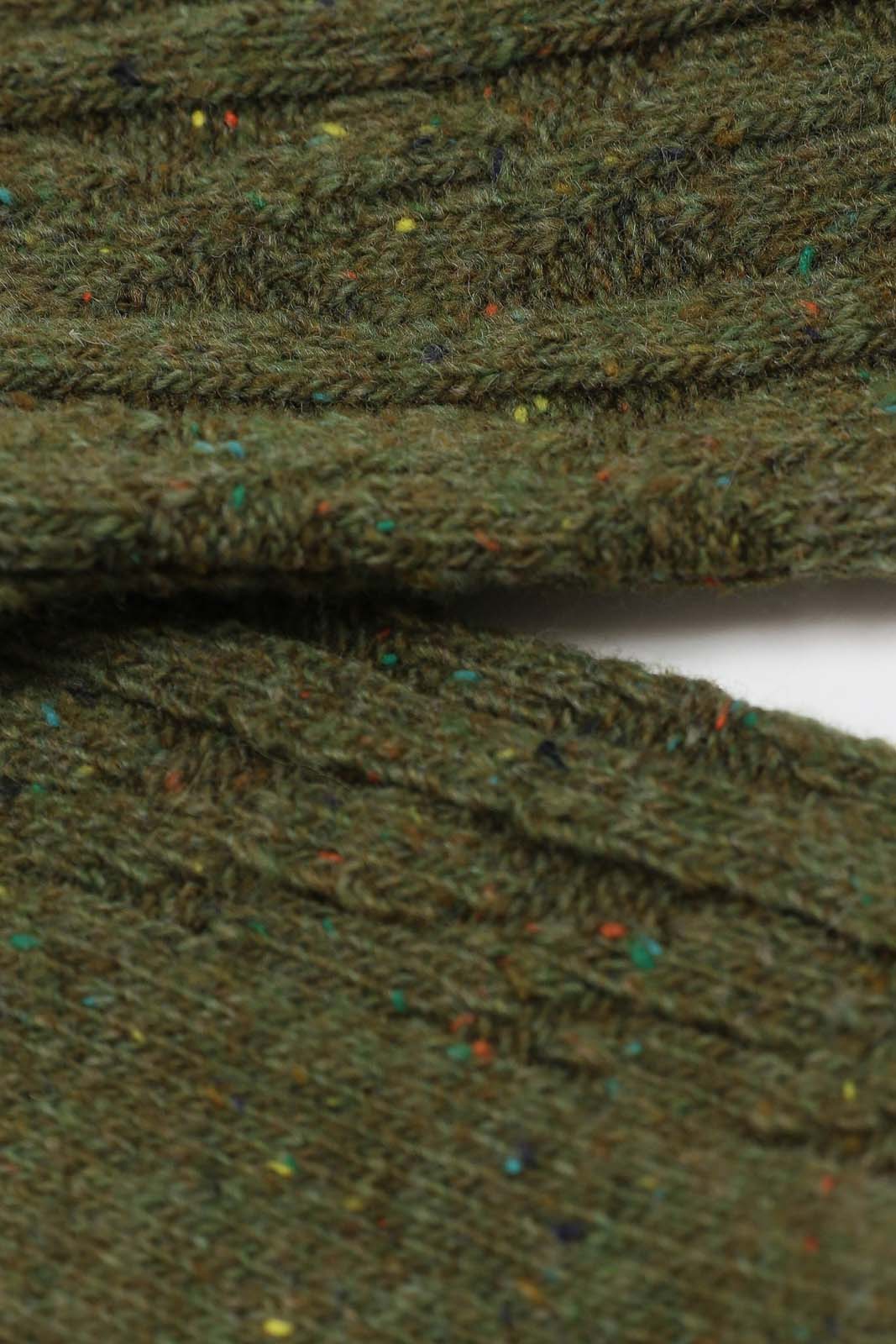 Khaki rainbow fleck thick socks_2