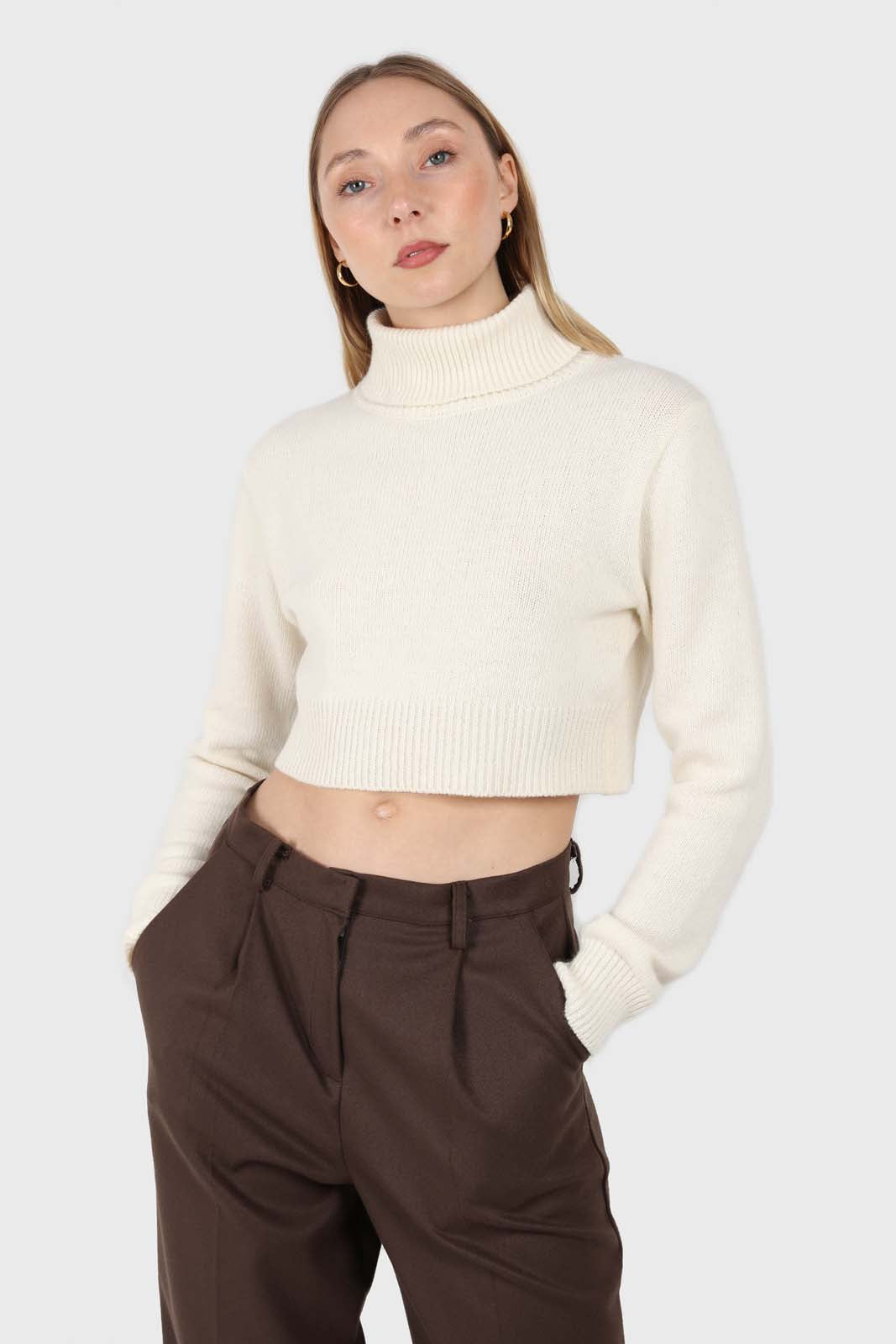 Ivory wool cropped turtleneck jumper_2