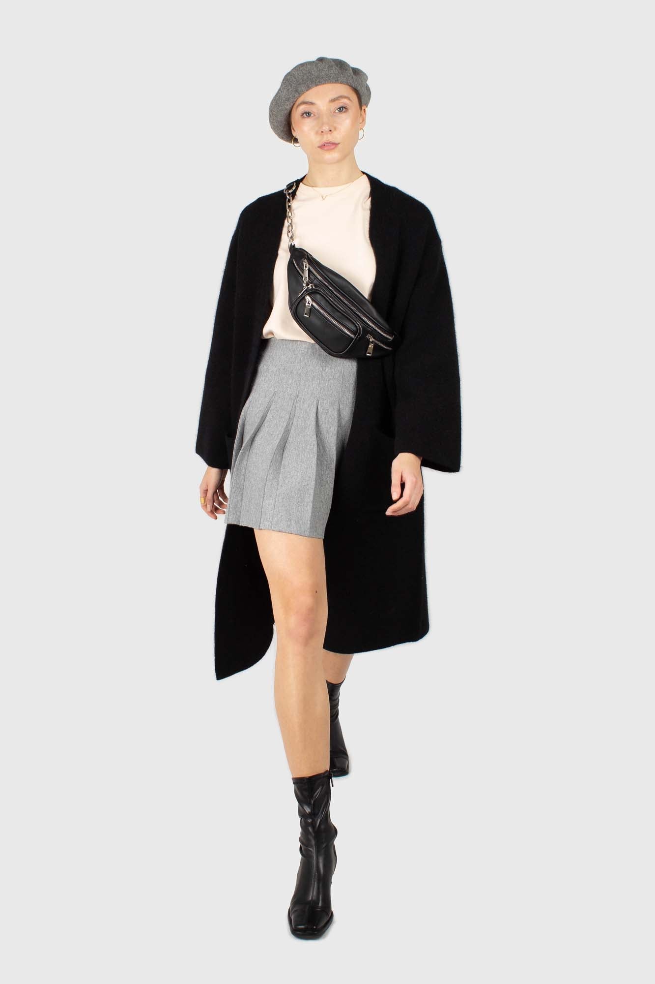 Black thick angora sweater coat_1