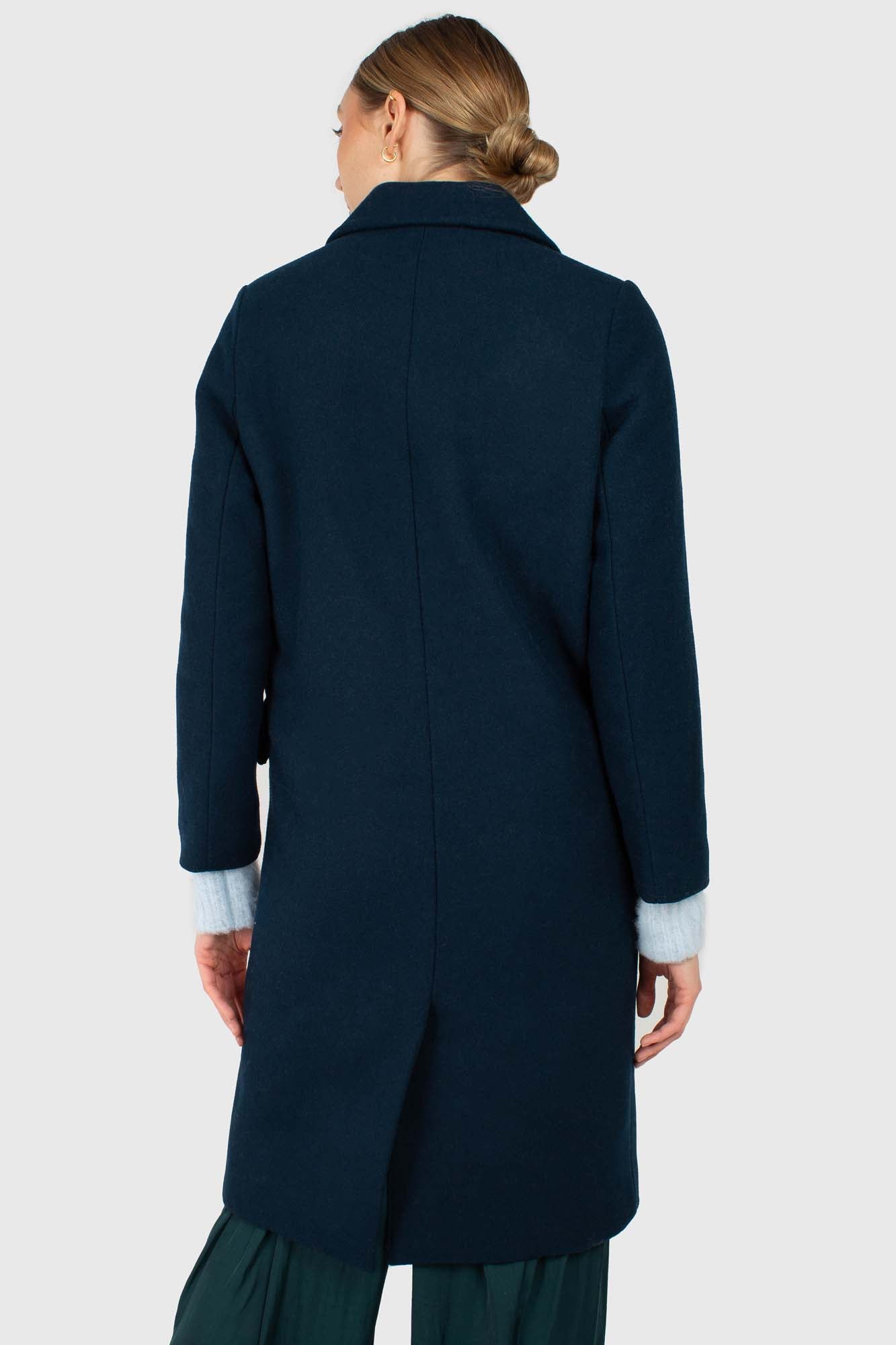 Marine blue wool double breasted coat_4