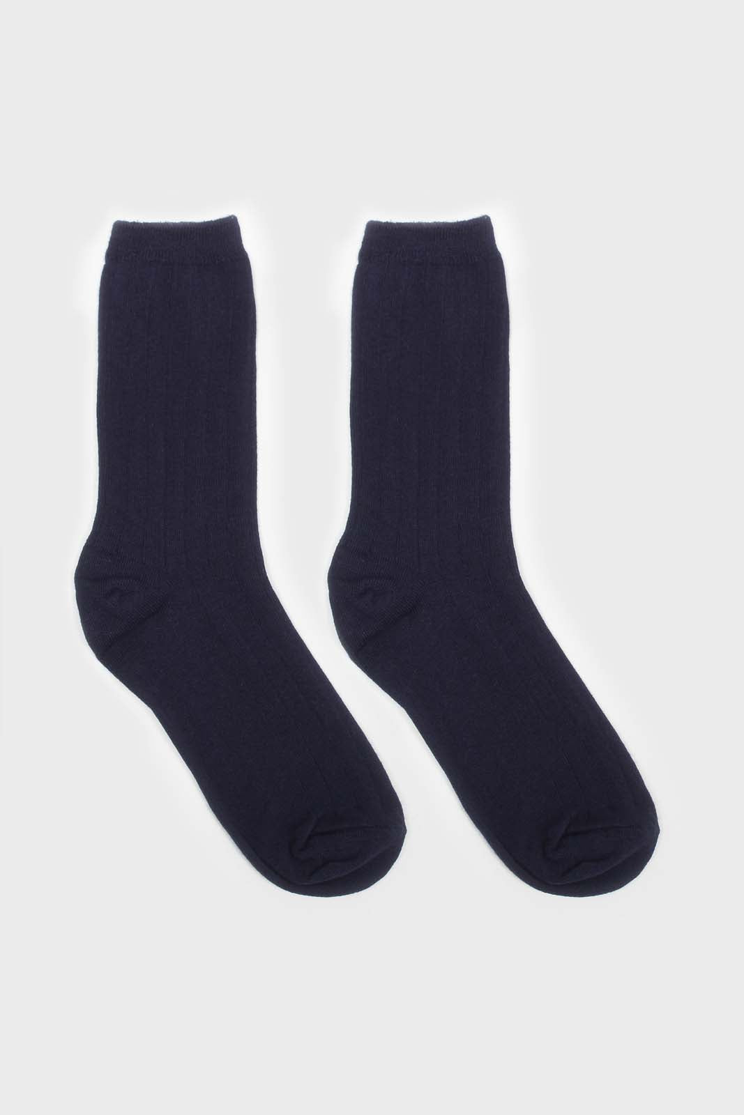 Navy giant rib socks_1