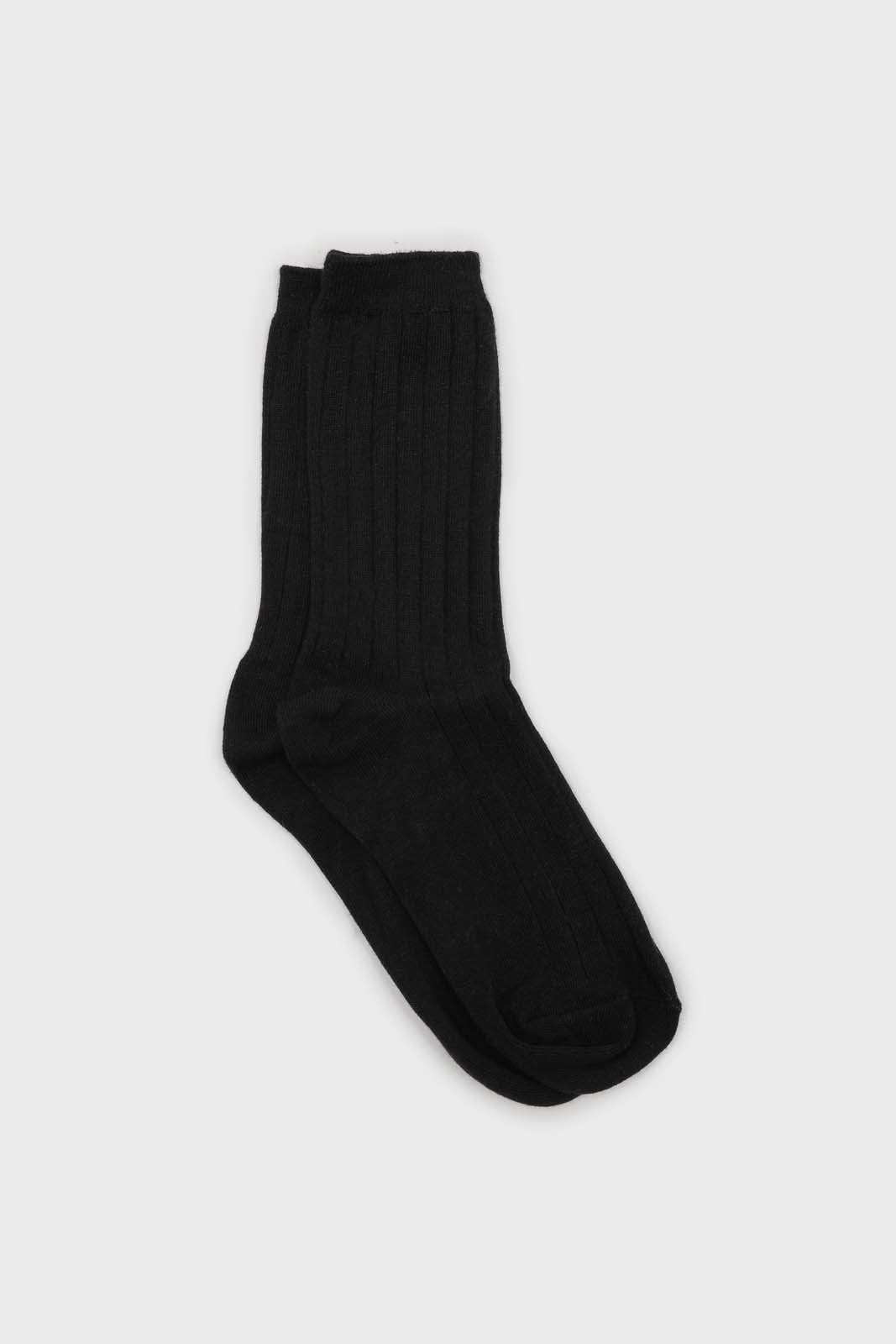 Black giant rib socks_1