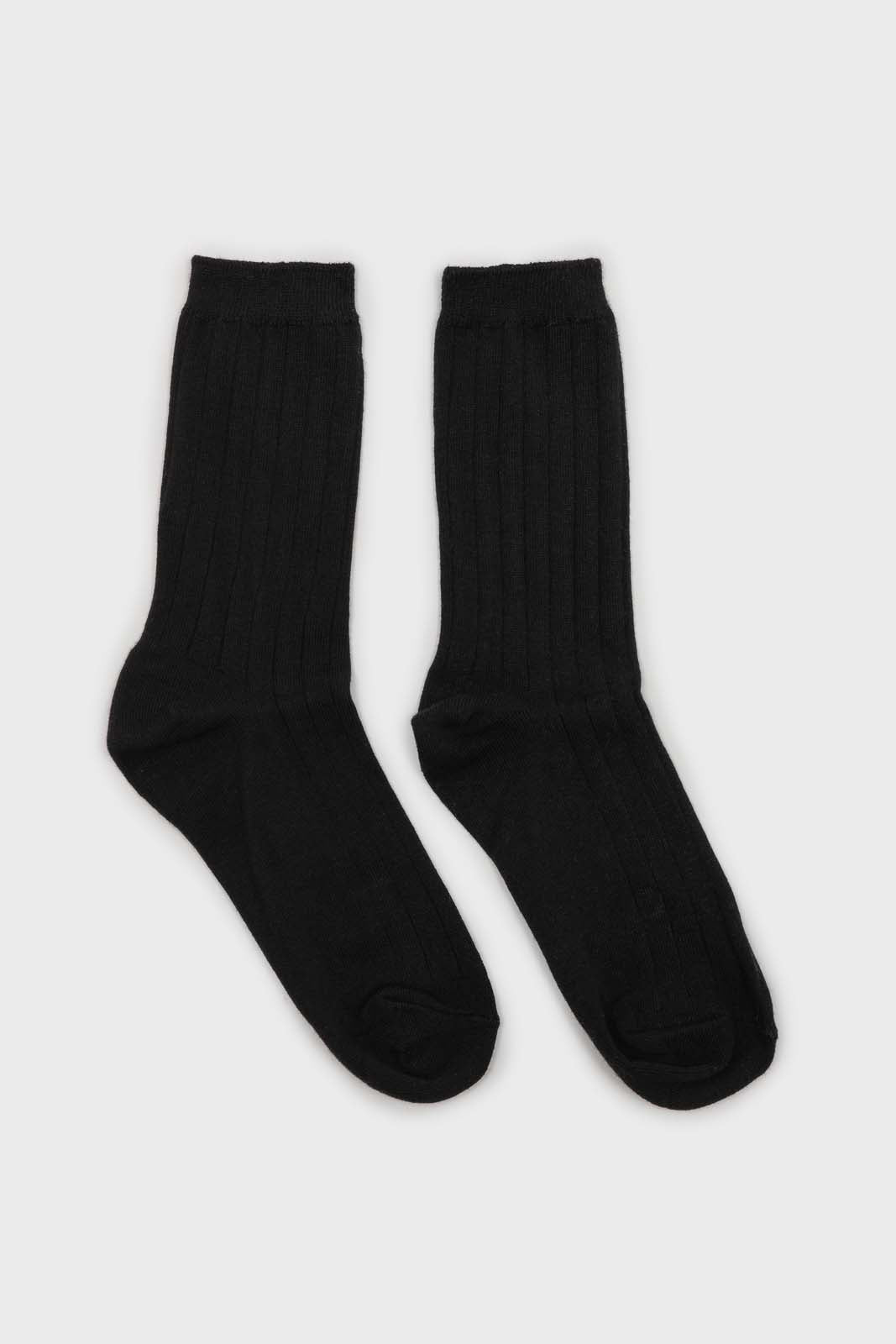 Black giant rib socks_4