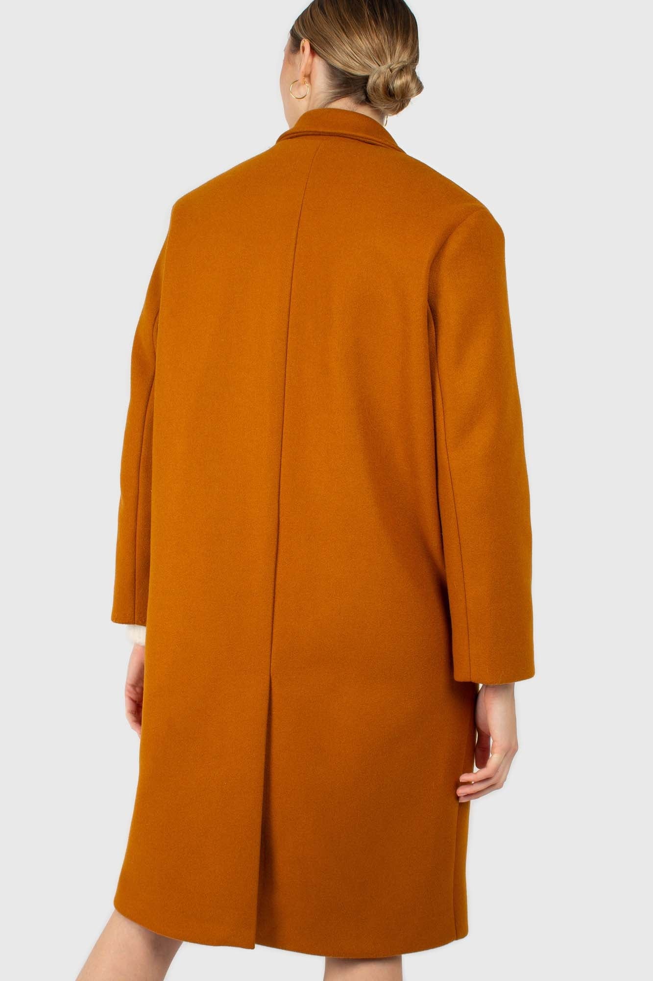 Mustard smooth double breasted coat_5