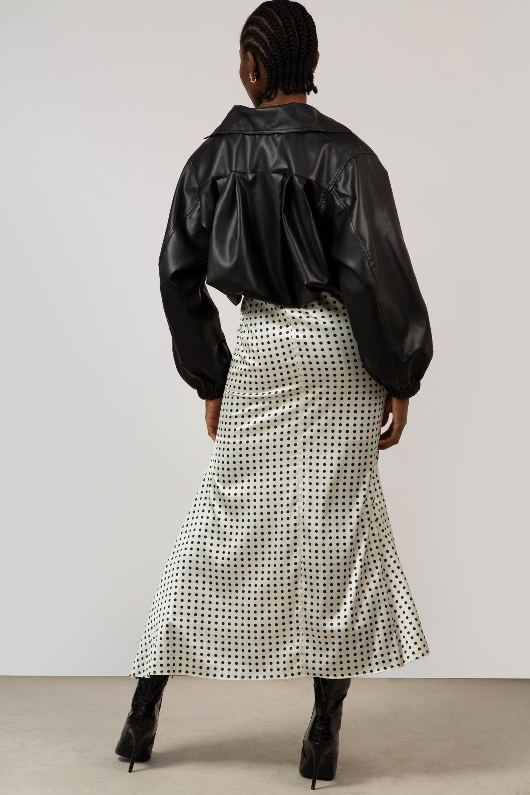 Black vegan leather blouson jacket_5