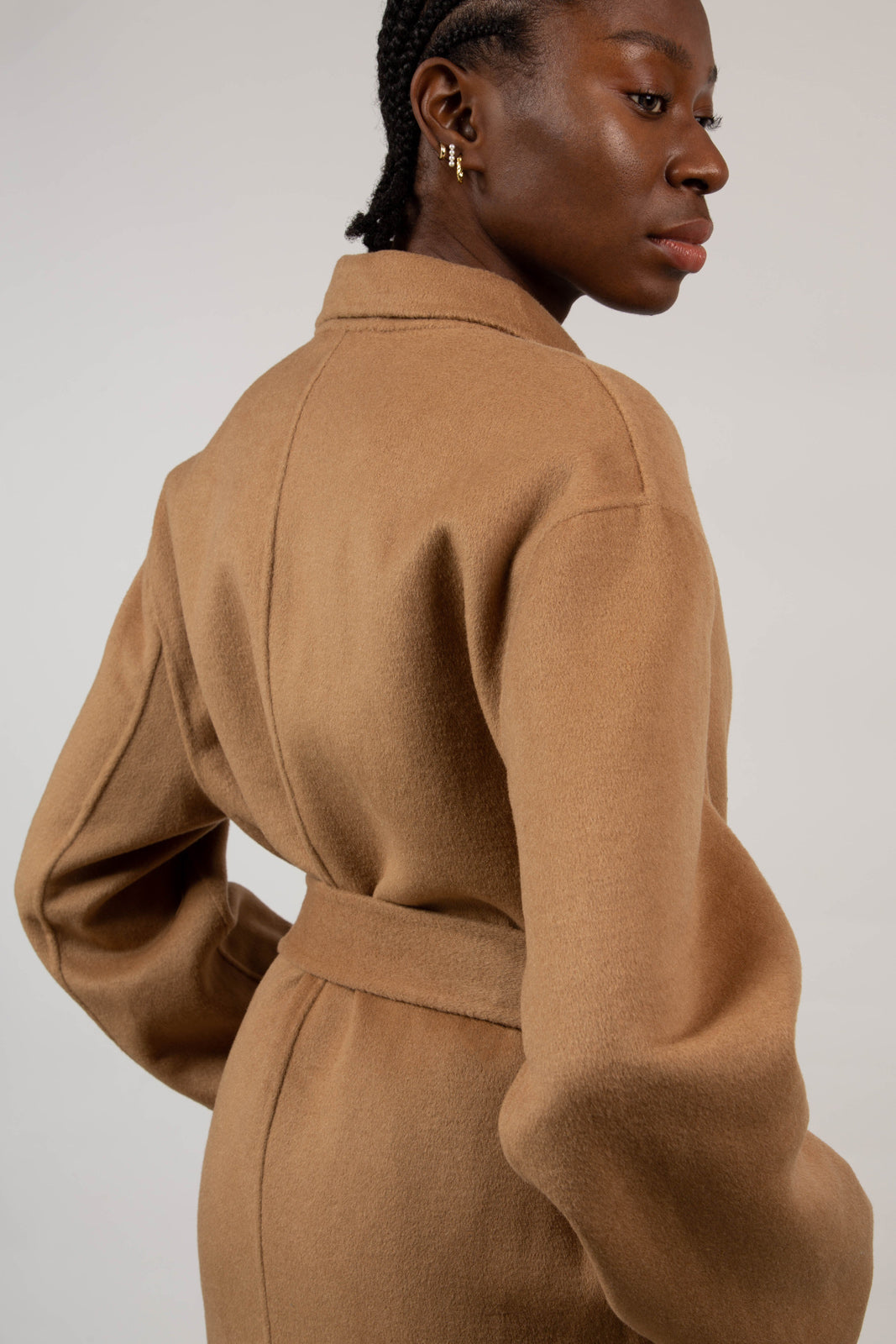 Beige wool blend handmade double breasted coat_3