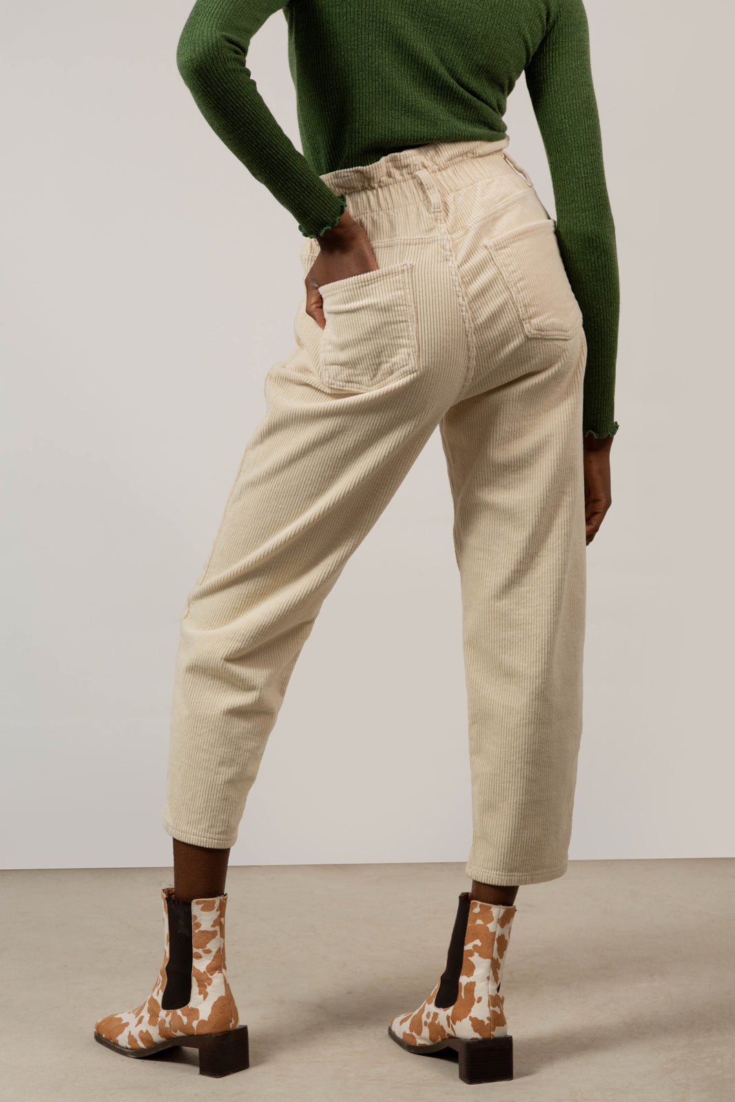 Ivory high waist corduroy trousers_2
