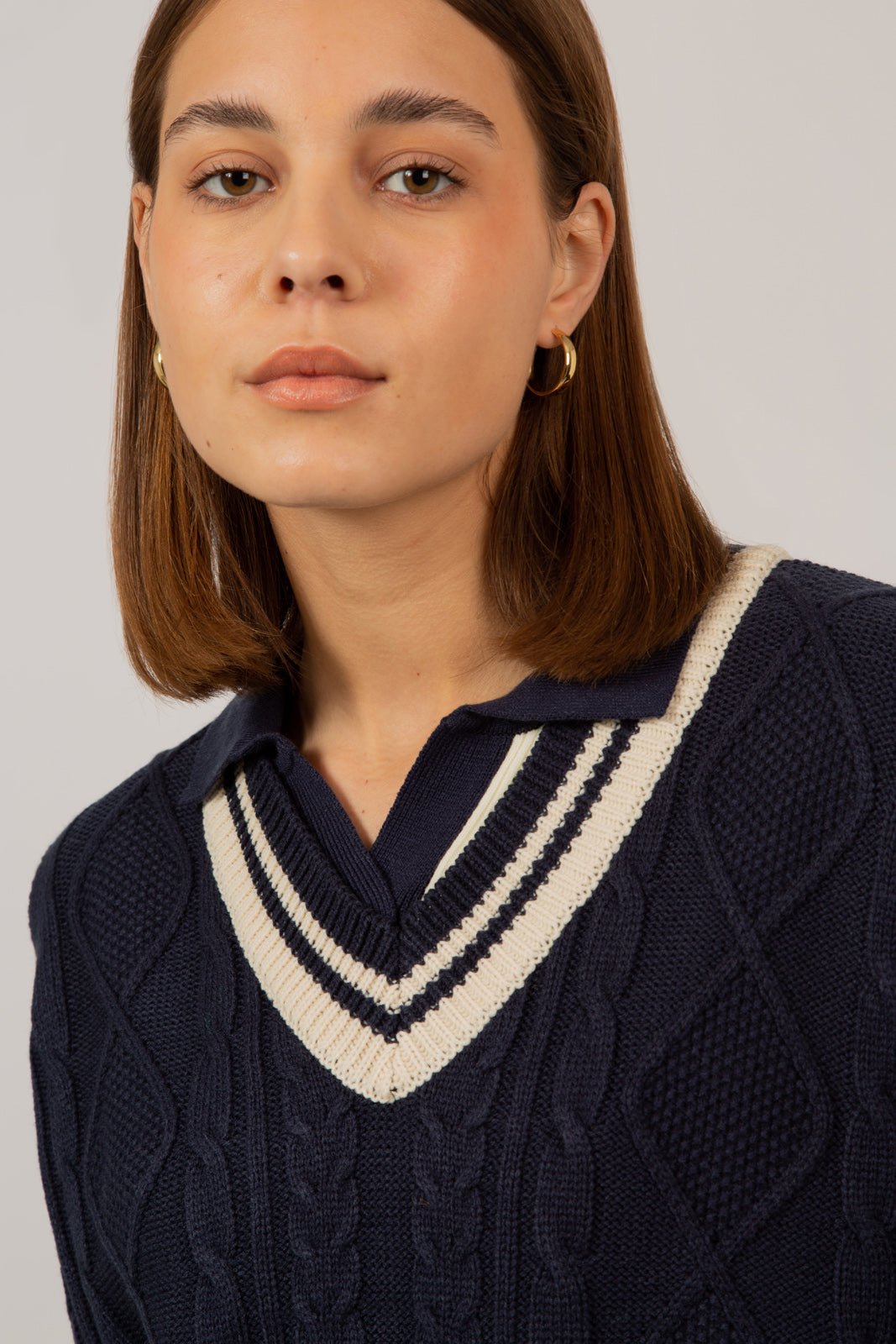 Navy and ivory varsity trim sweater vest_5