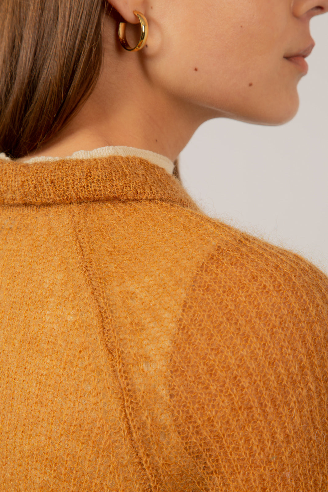 Mustard wool blend polo knit top_9