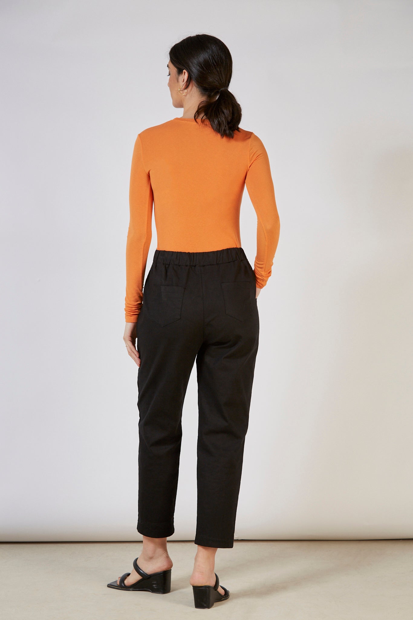 Bright orange fitted long sleeved top_13