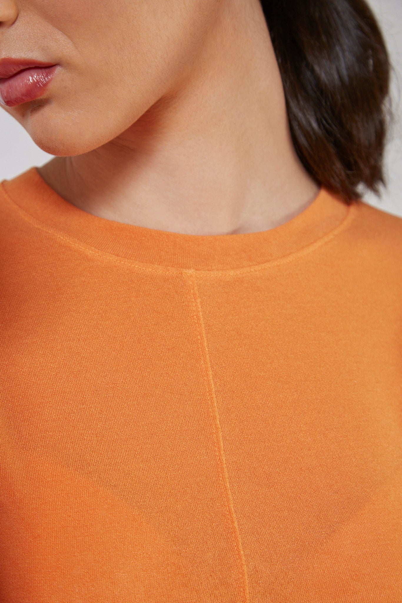 Bright orange fitted long sleeved top_10