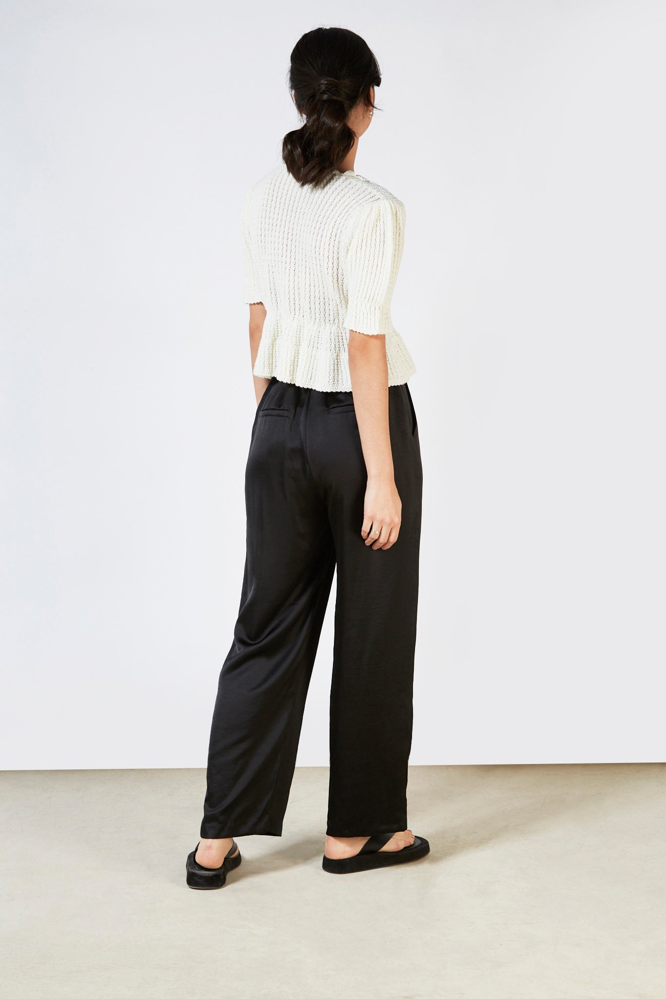 Ivory peplum short sleeved cardigan_14