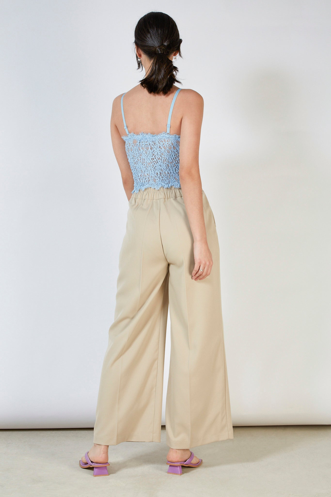 Light blue denim lace back corset tank_3