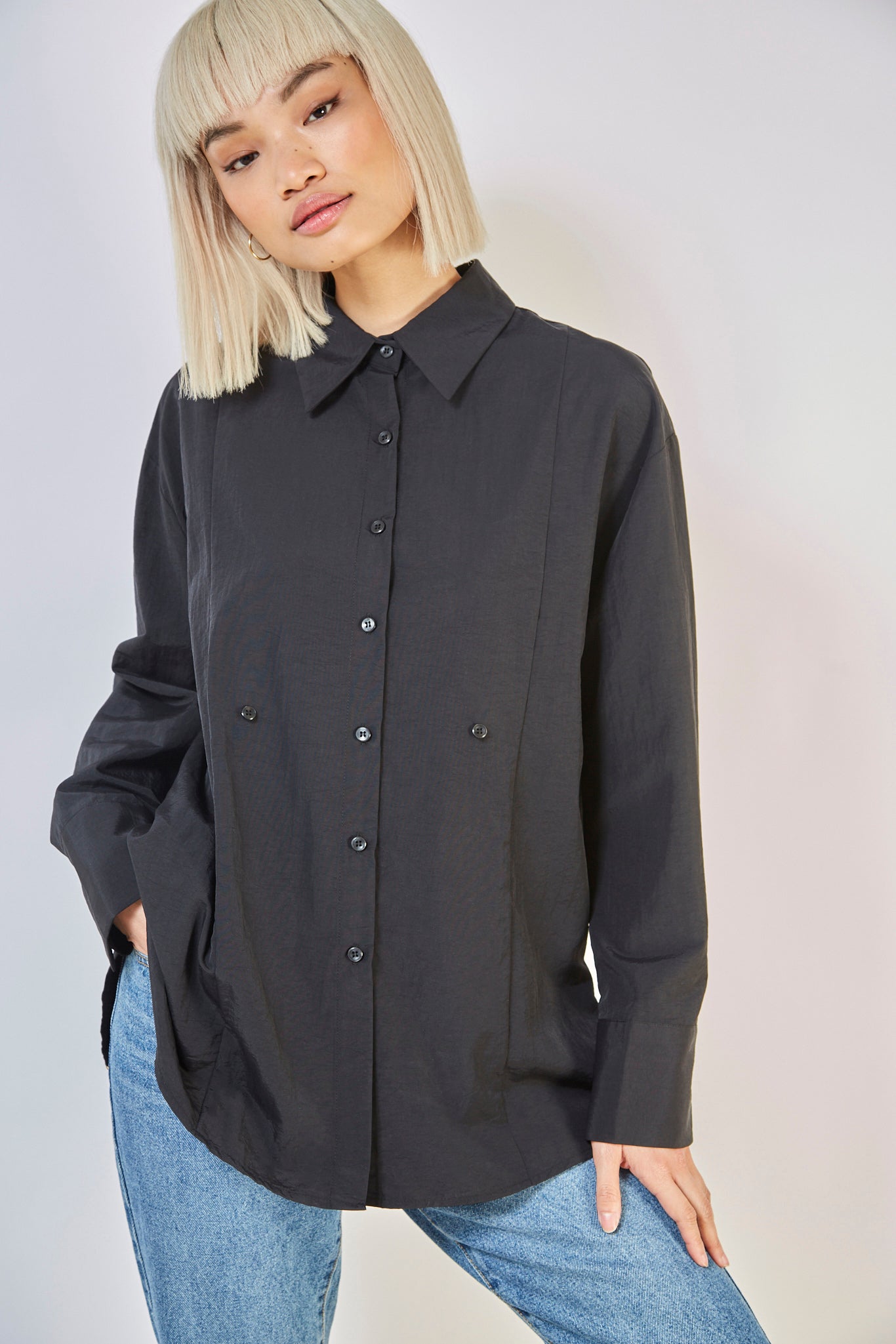 Black long tailored shirt_1