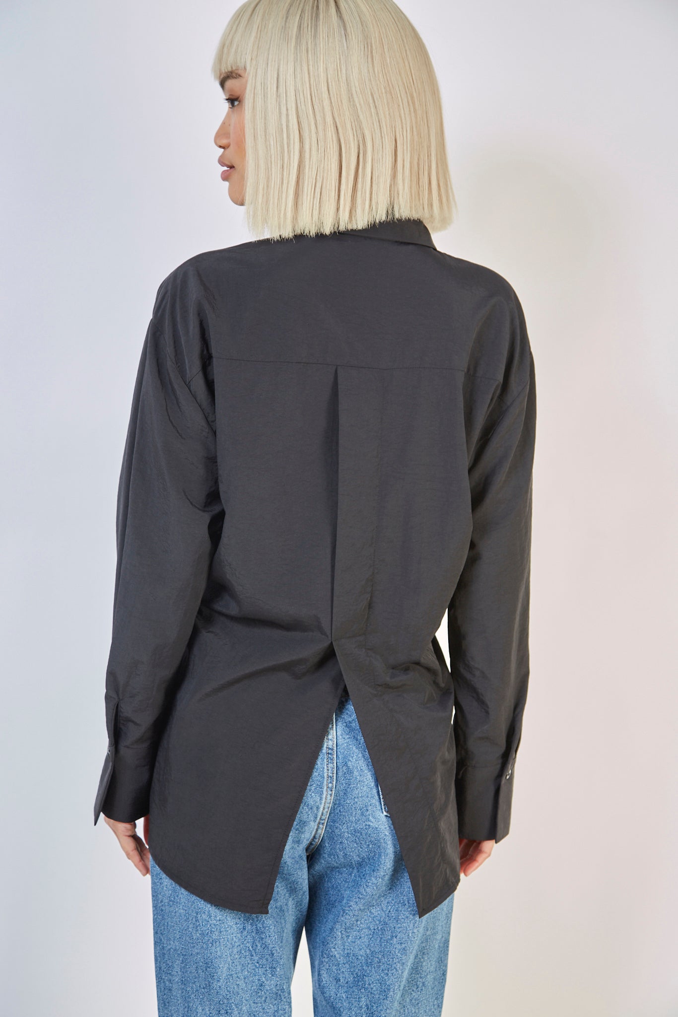 Black long tailored shirt_5