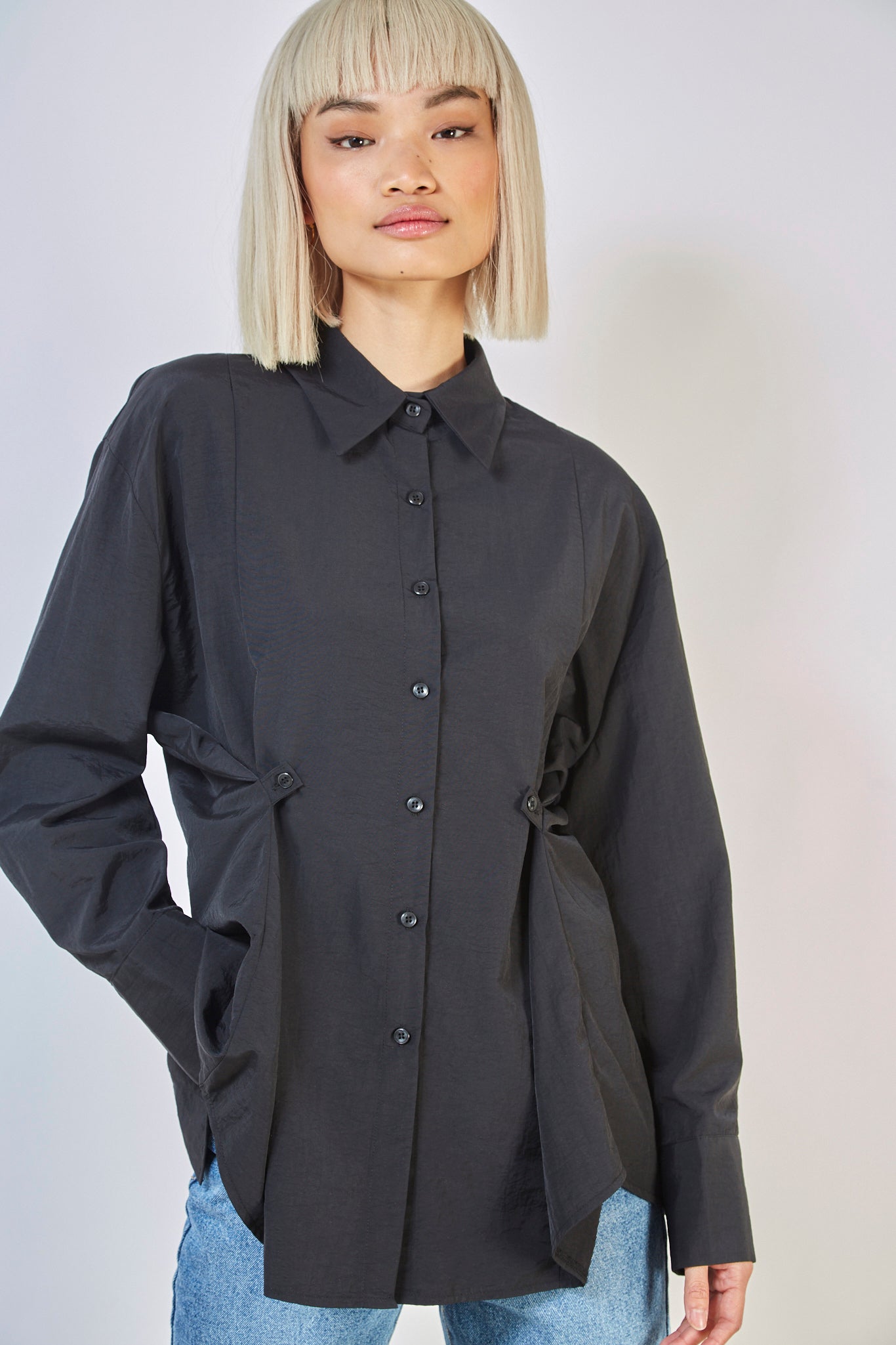 Black long tailored shirt_4