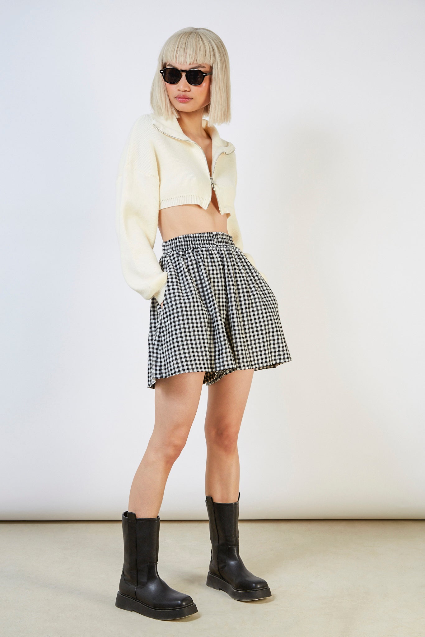 Ivory cropped double zip cardigan_2