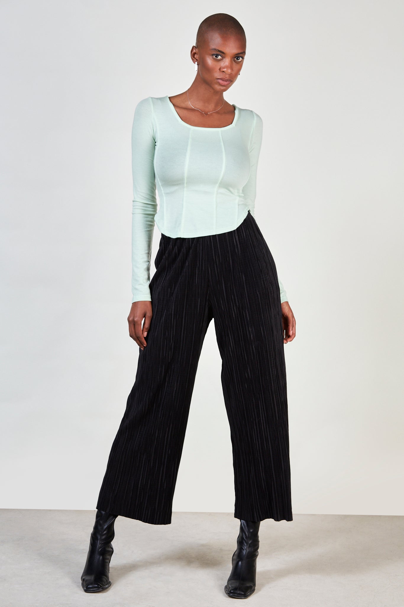 Mint green corset lined top_2