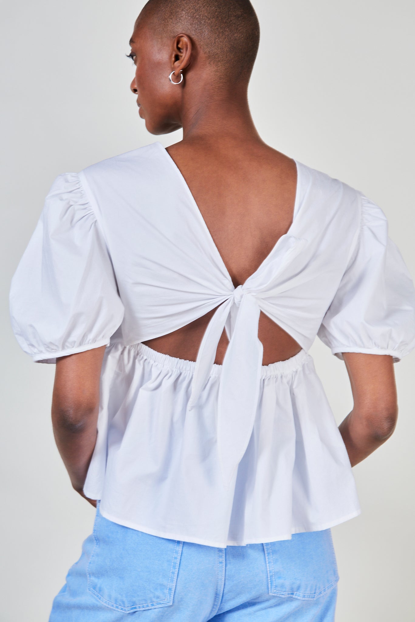 White tie back short sleeved top_2