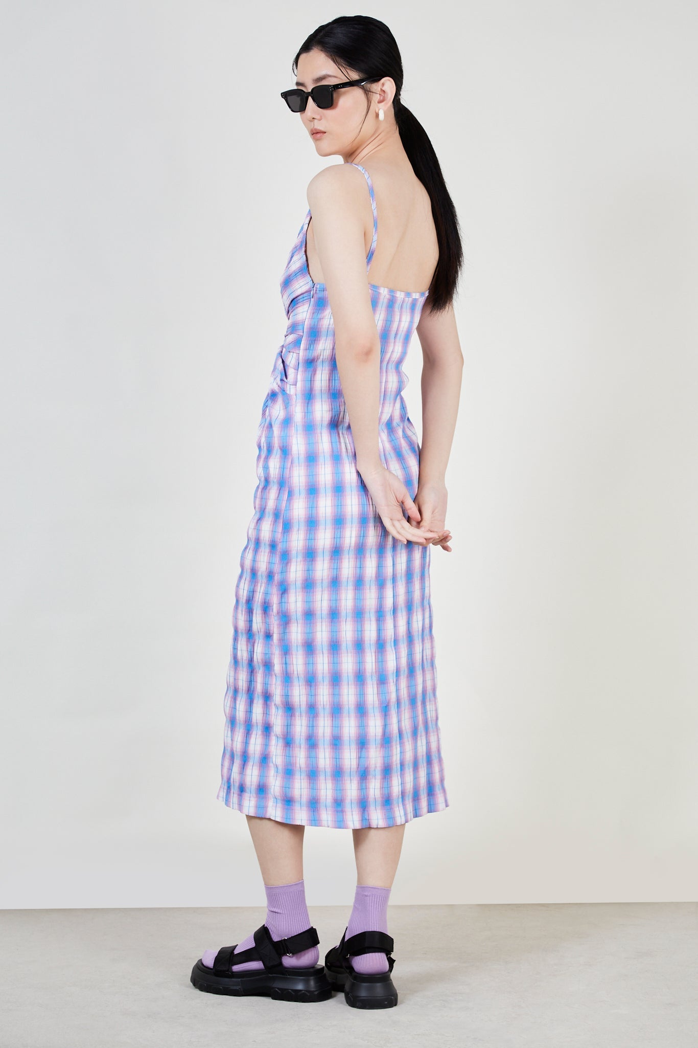 Pink and blue plaid dress_3