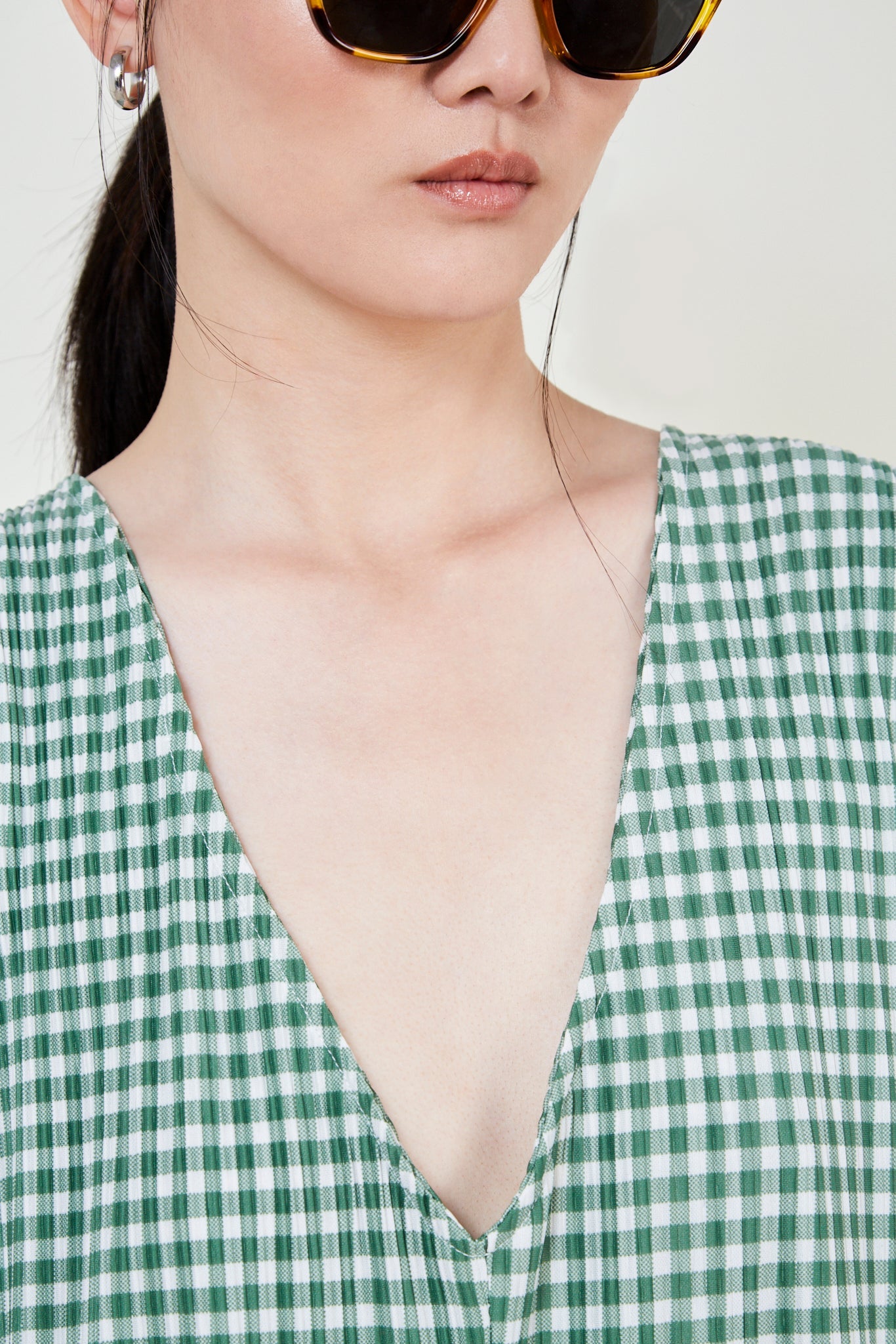 Green gingham jumpsuit_5