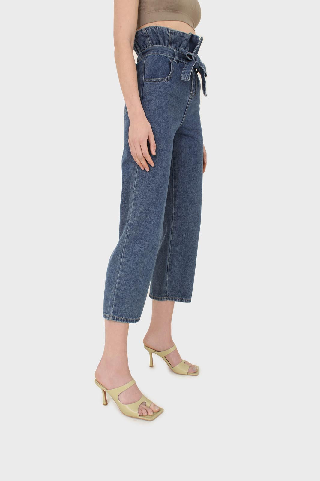 Mid blue high bag waist jeans_3