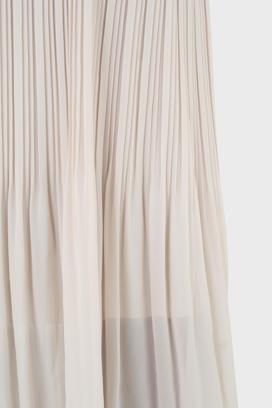 Beige silky micro pleat maxi skirt_4