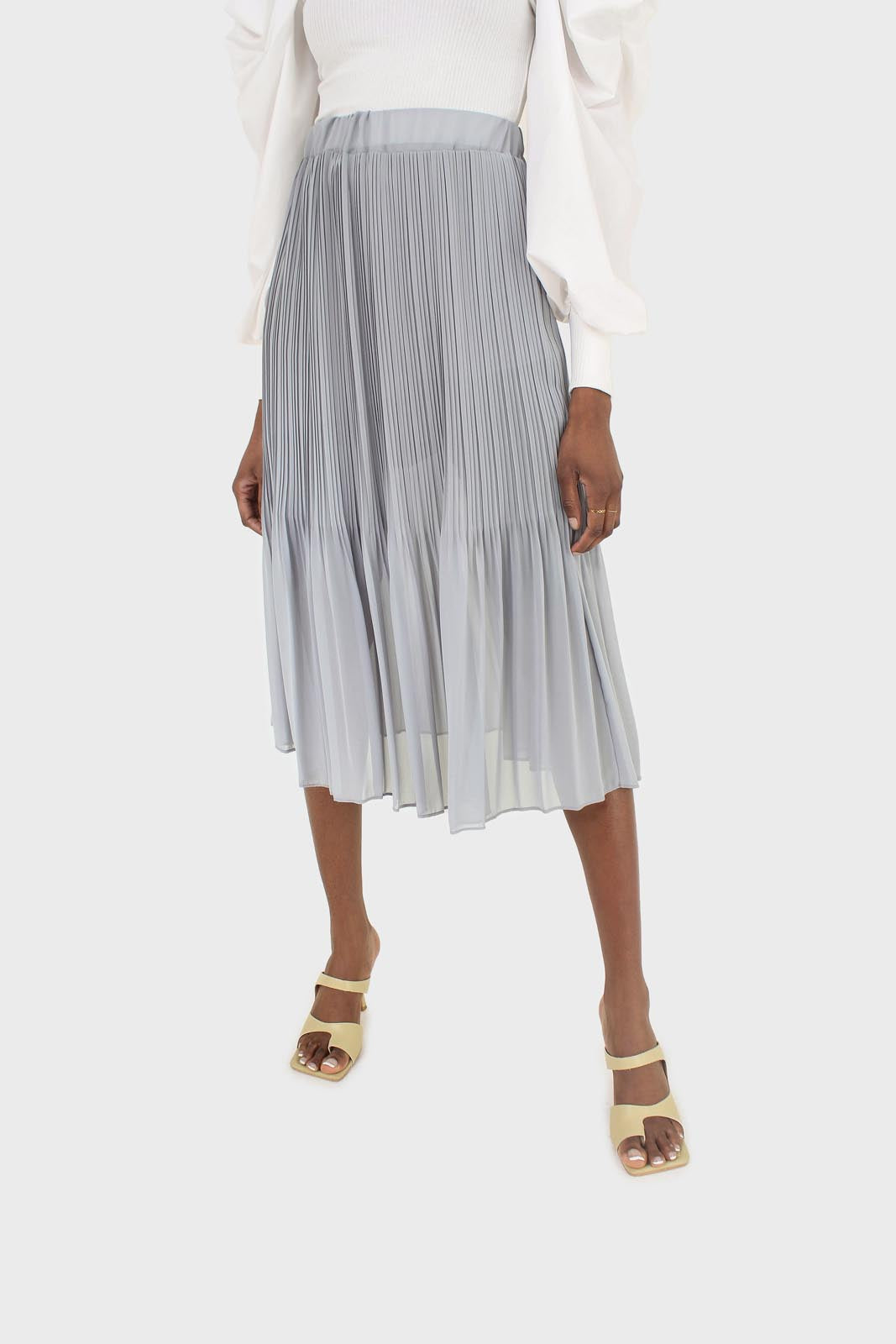 Light blue silky micro pleat maxi skirt_1