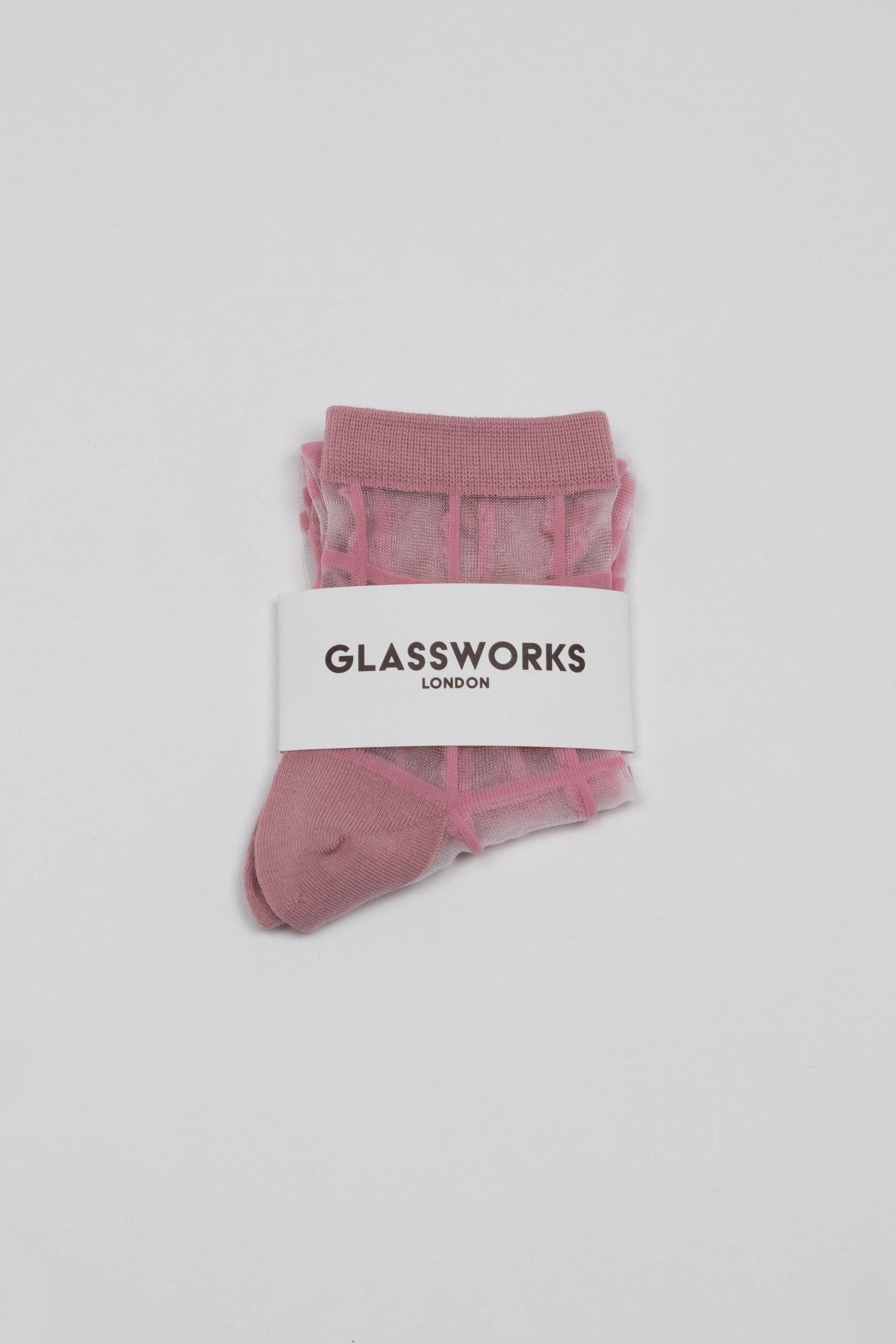 Pale pink sheer grid socks_2
