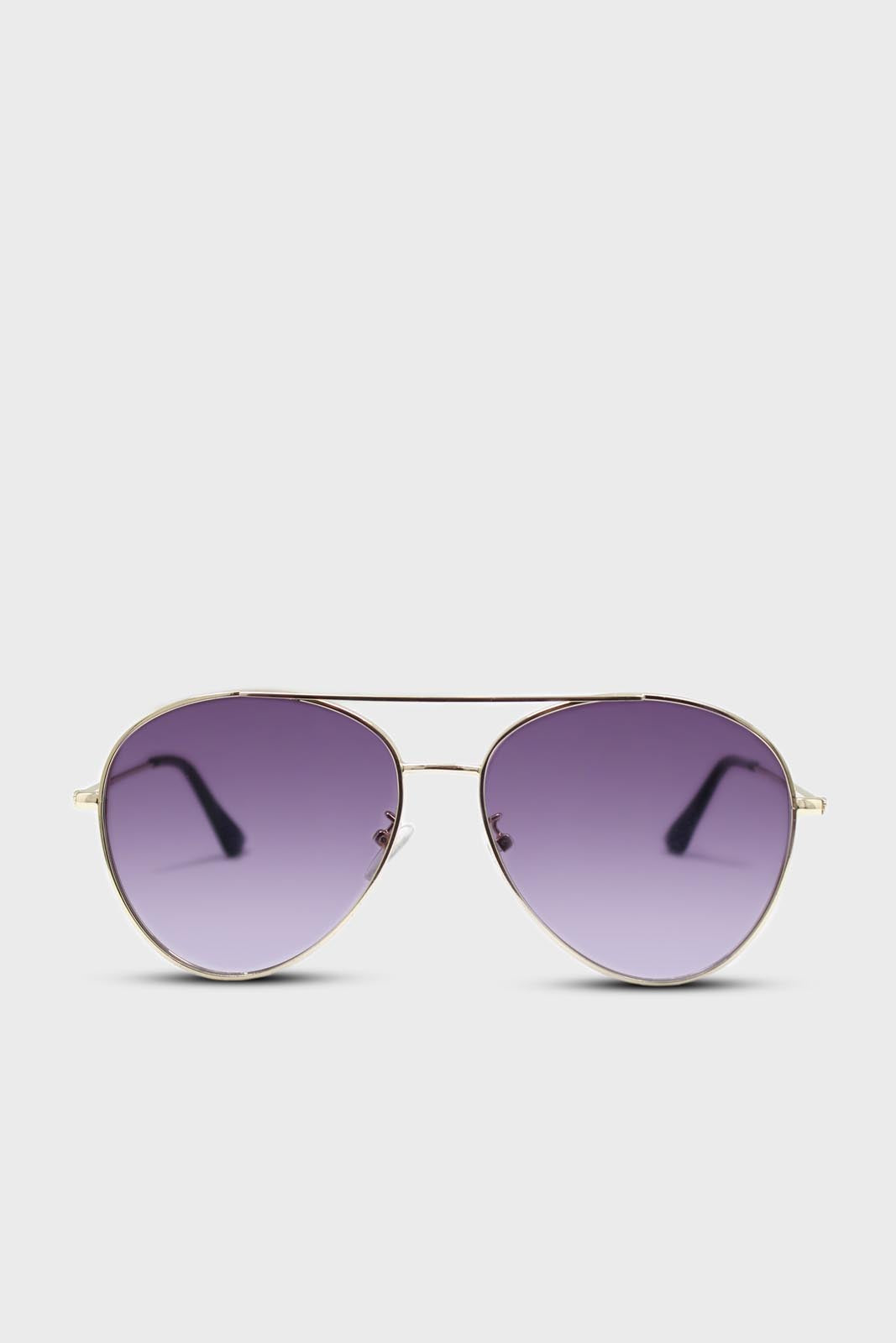 Gold frame black lens classic aviator sunglasses_1