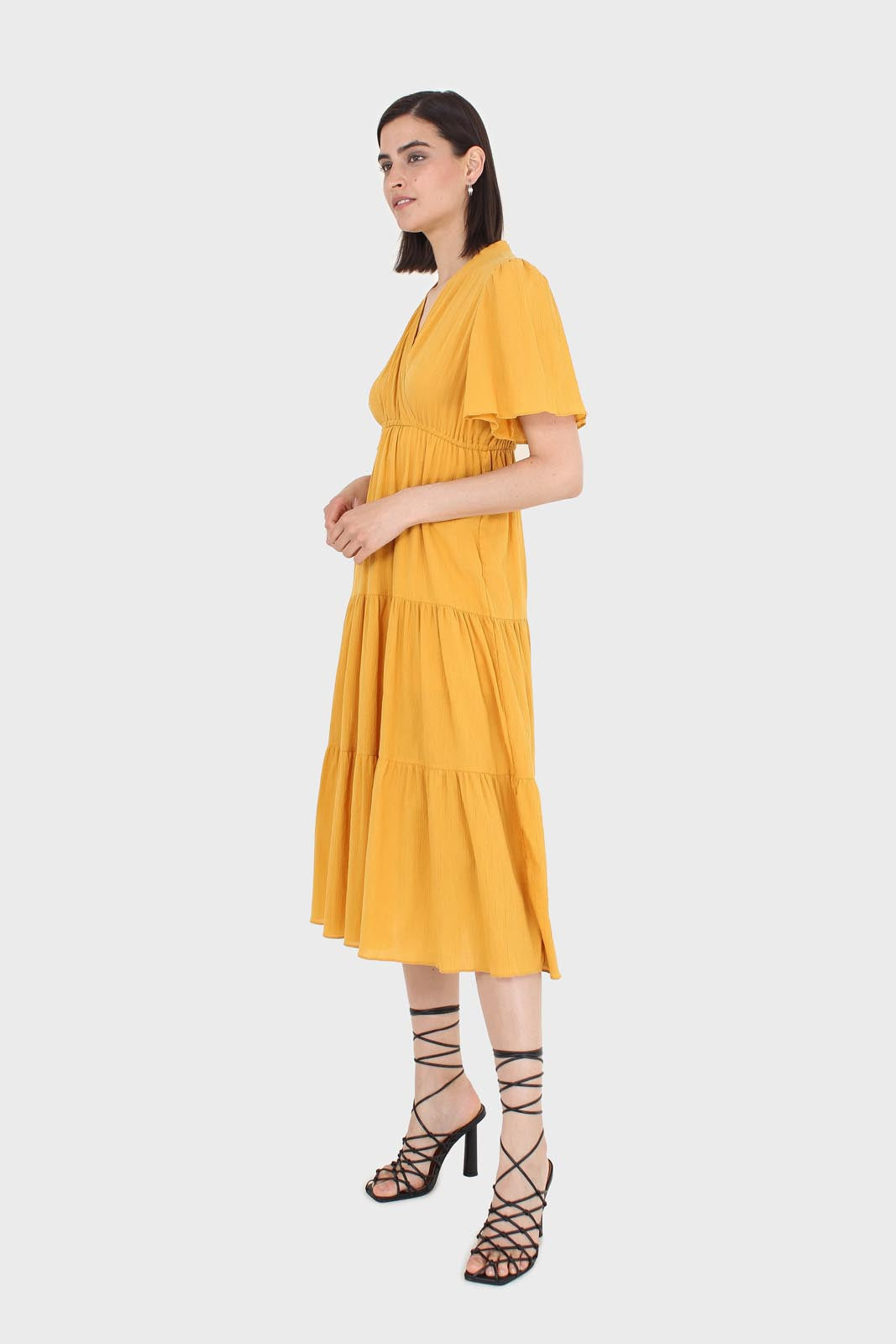 Mustard yellow v-neck tiered maxi dress_6