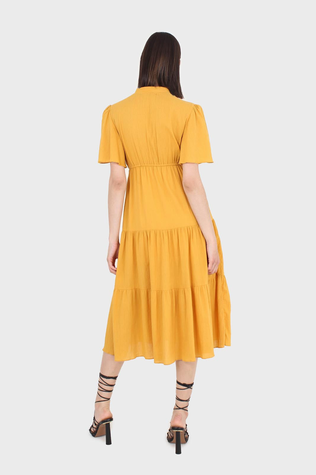 Mustard yellow v-neck tiered maxi dress_2