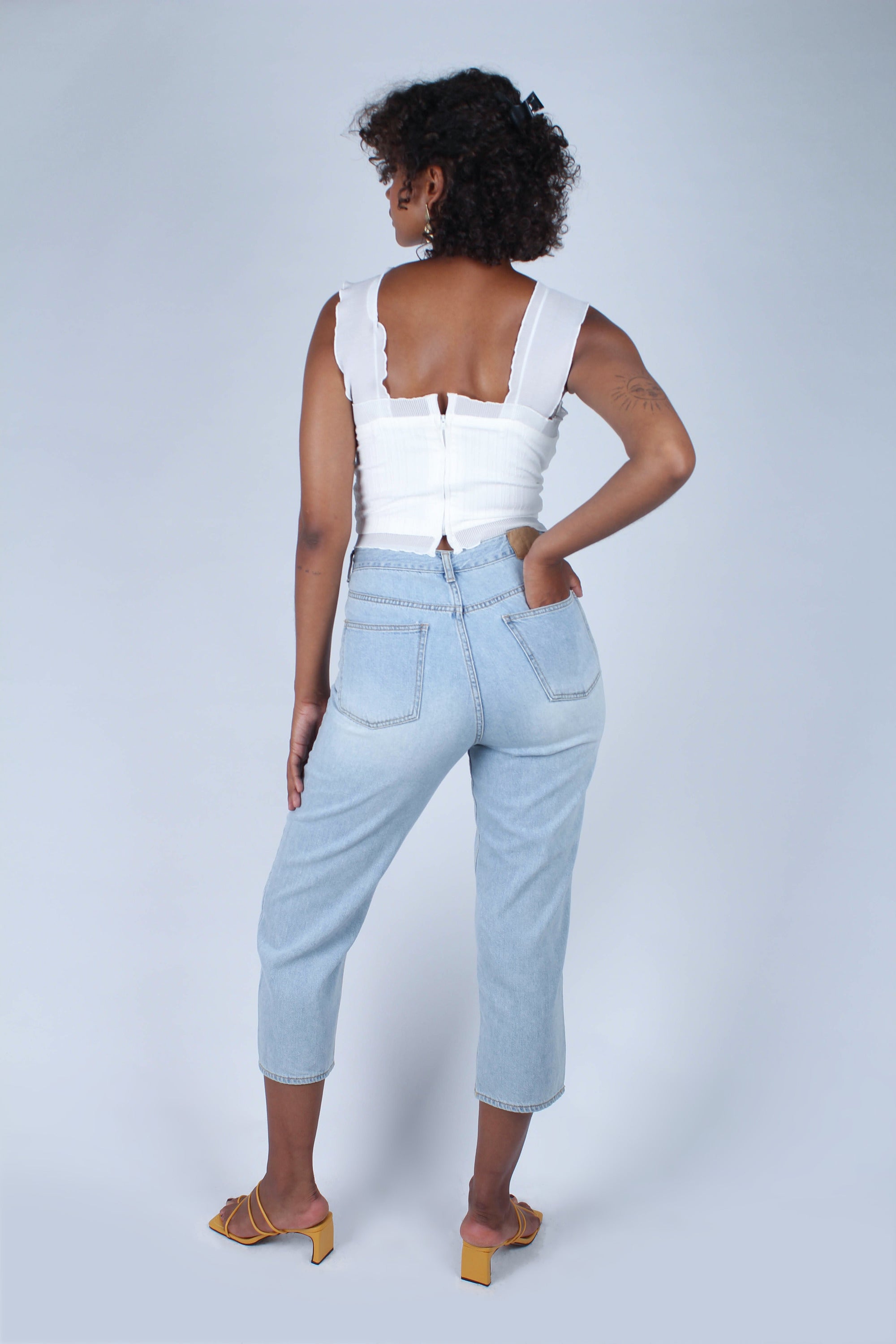 Light blue slit loose fit jeans - 5138_4