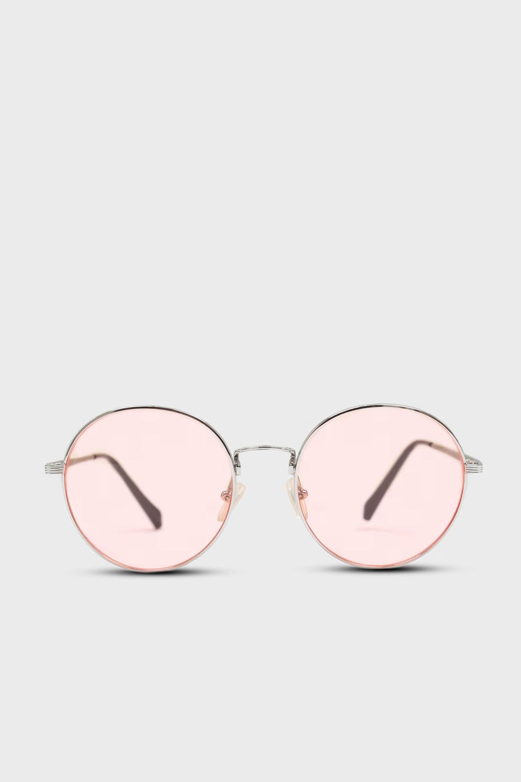 Pale pink and gold lined round sunglasses_1