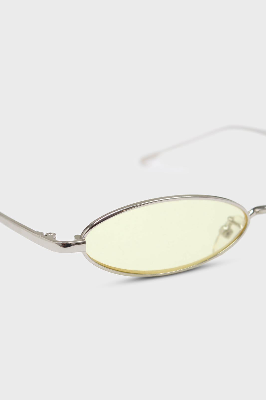 Yellow and silver lined slim oval sunglasses_4