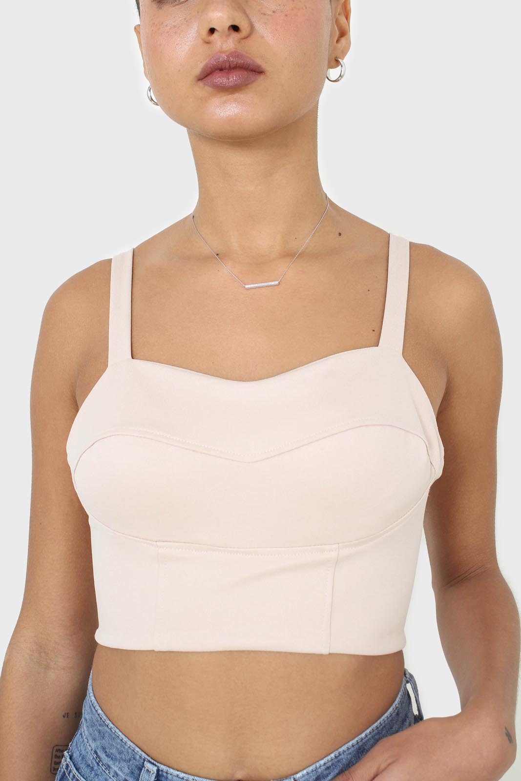 Beige thick strap corset bustier_8