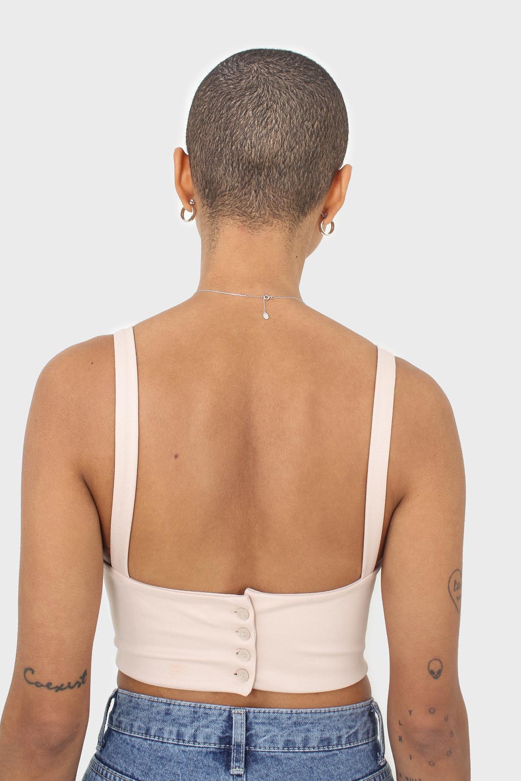 Beige thick strap corset bustier_2