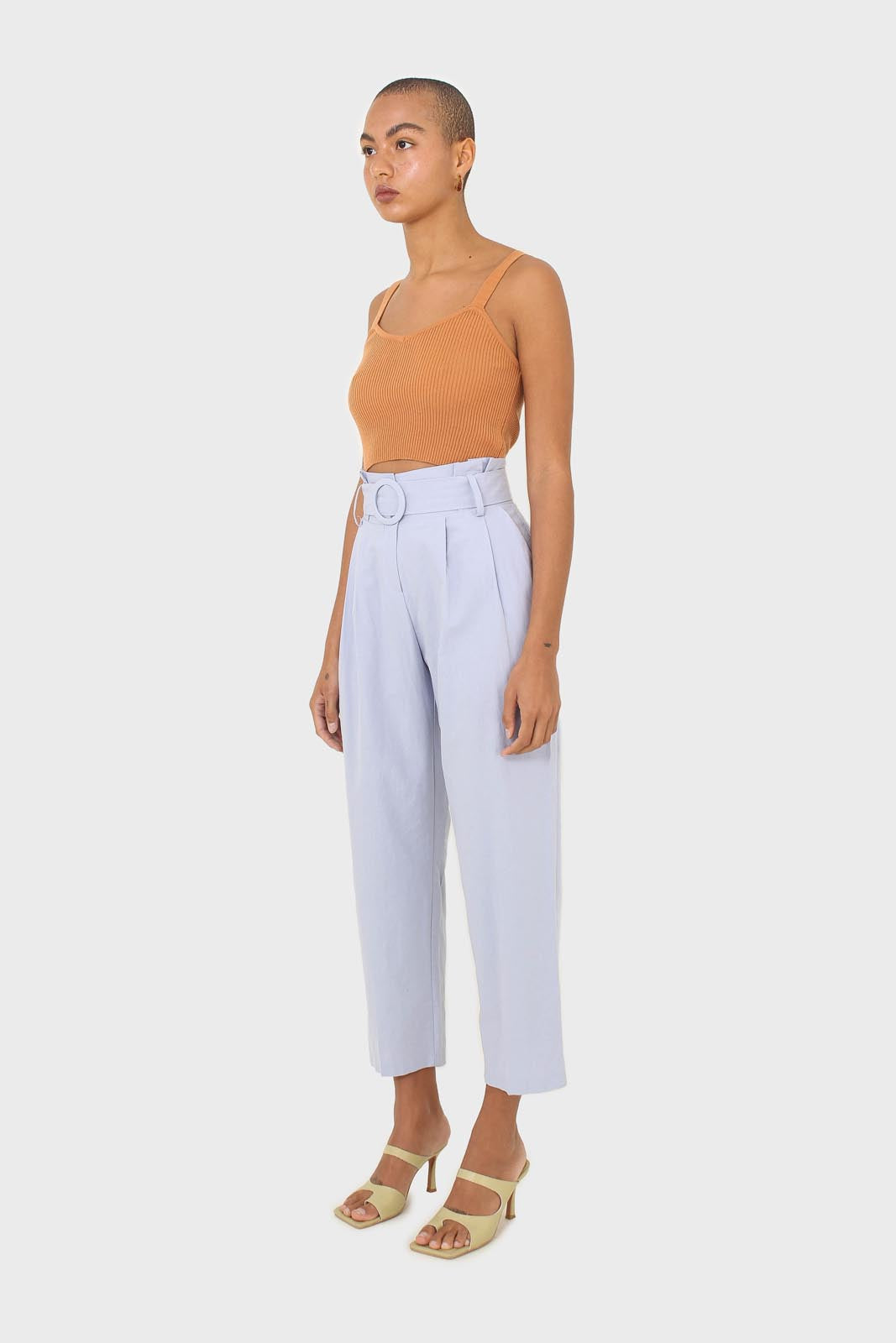 Pale blue circle belt wide fit trousers_3