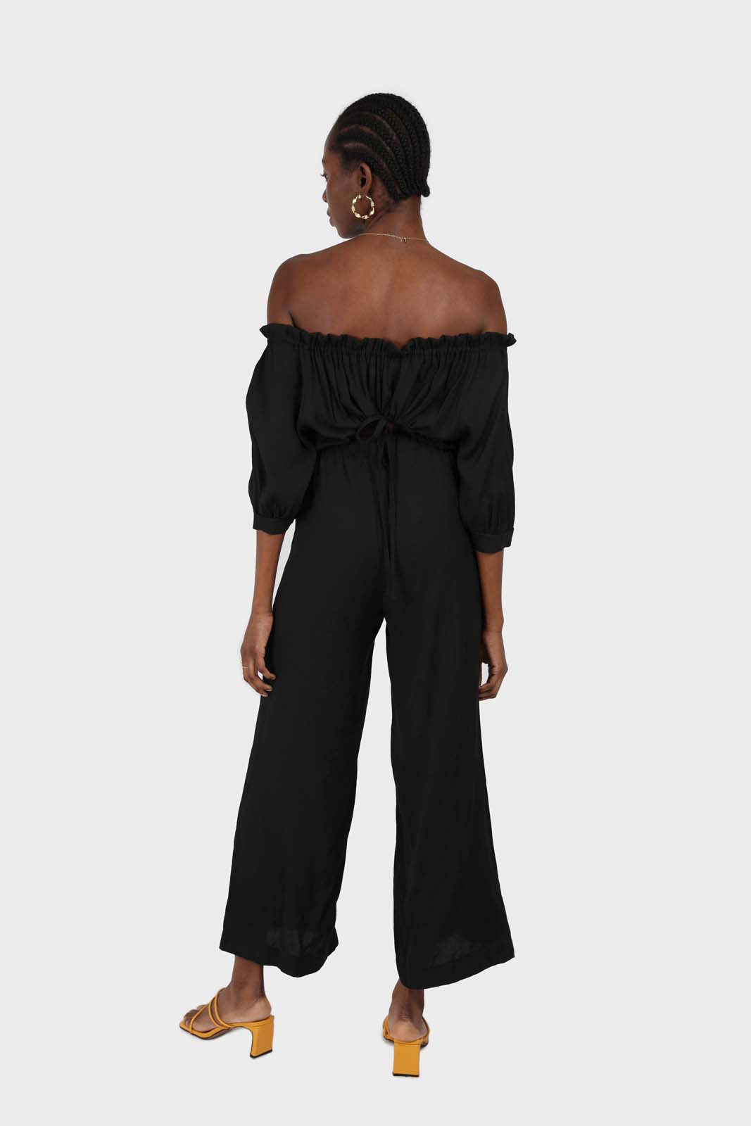 Black off shoulder open back jumpsuit_11
