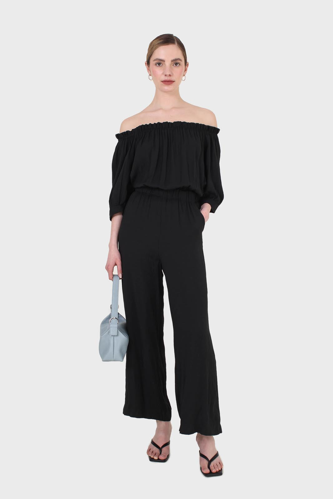 Black off shoulder open back jumpsuit_1