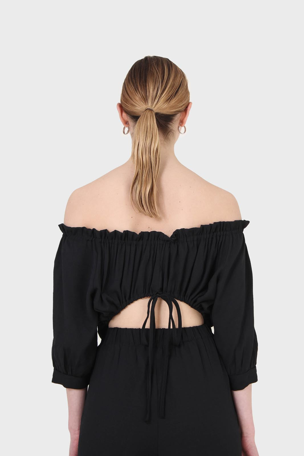 Black off shoulder open back jumpsuit_5