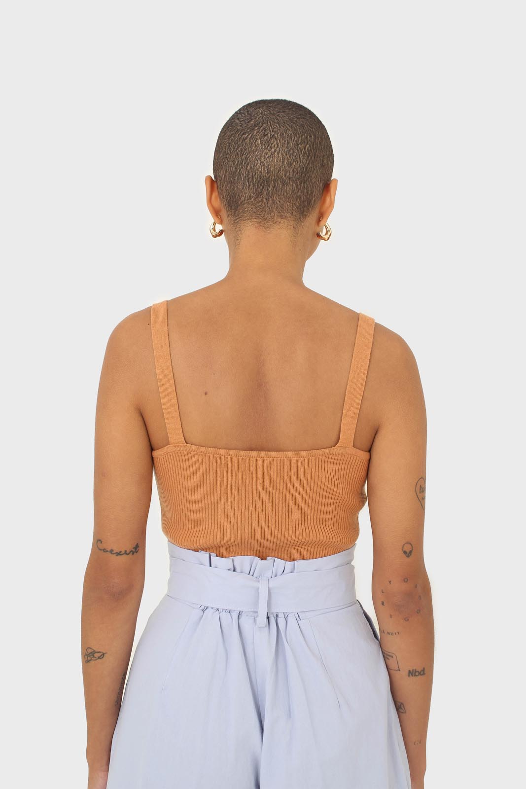 Orange thin strap ribbed knit tank_2