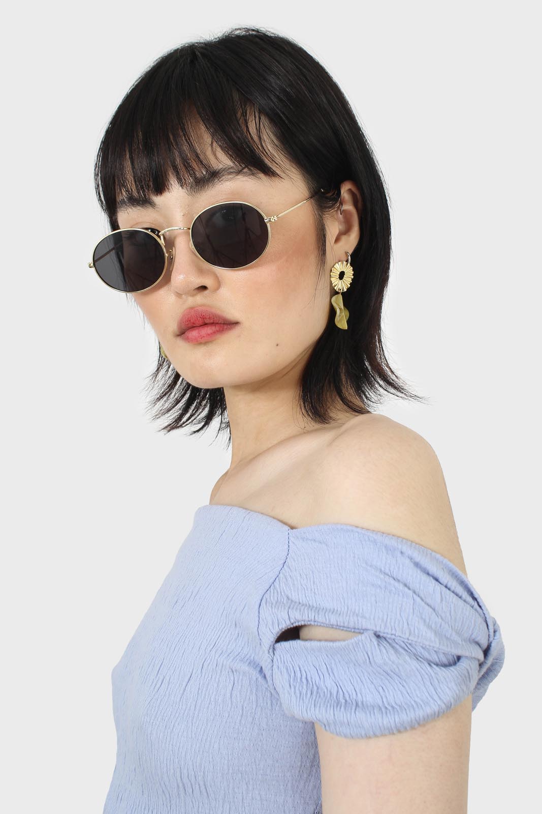 Sky blue off shoulder cropped tee_5