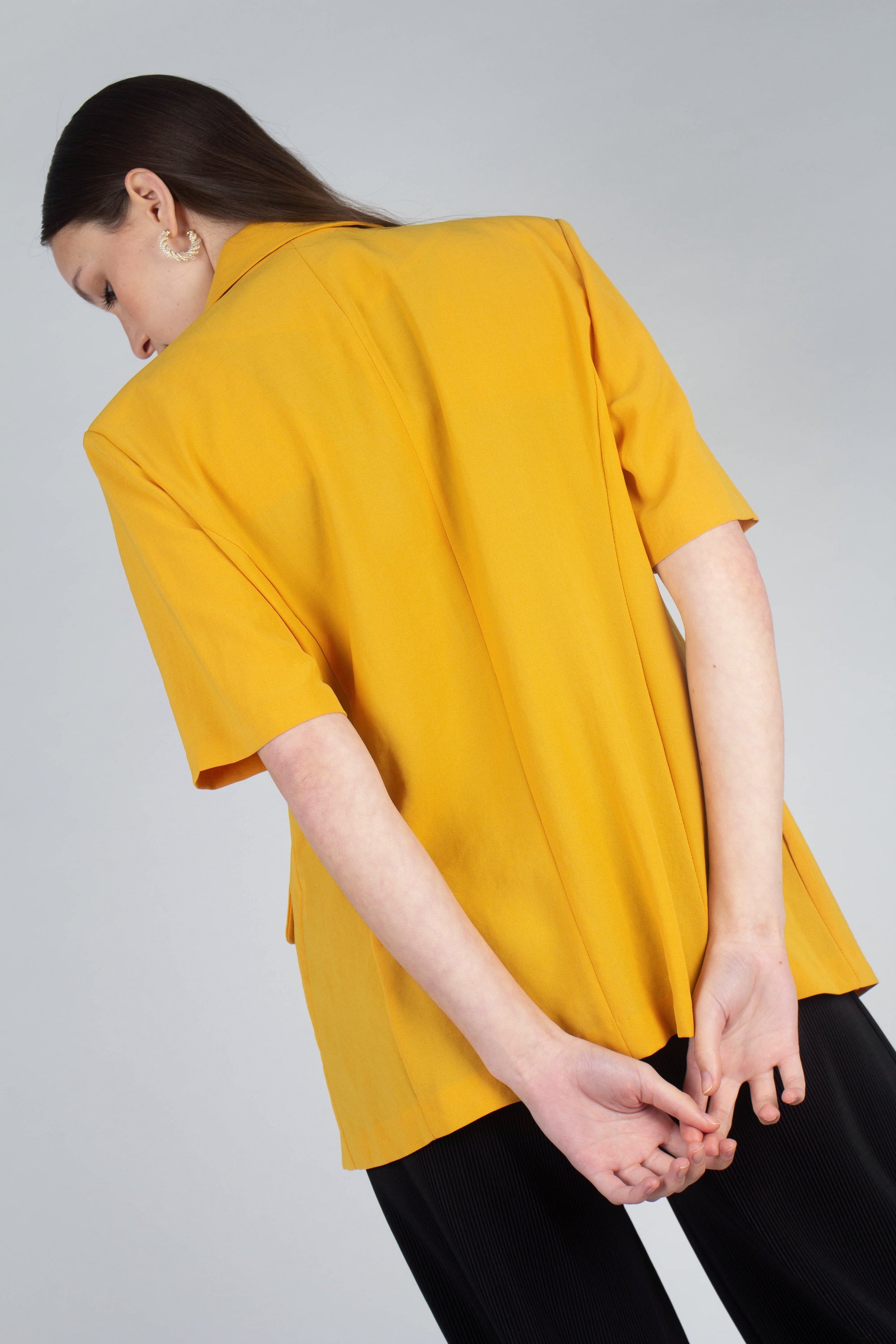 Bright yellow flap pocket oversized jacket_7