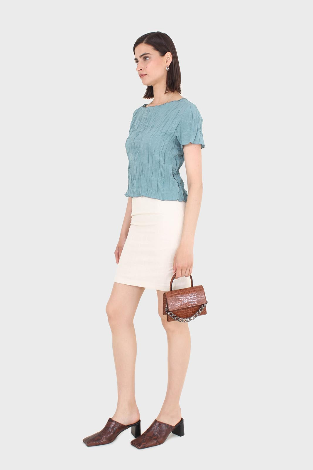 Ivory simple linen pencil skirt_1