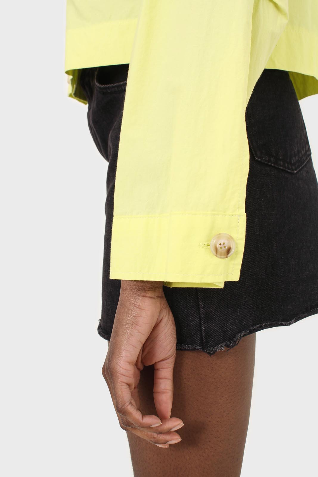 Neon yellow patch pocket cropped jacket_11
